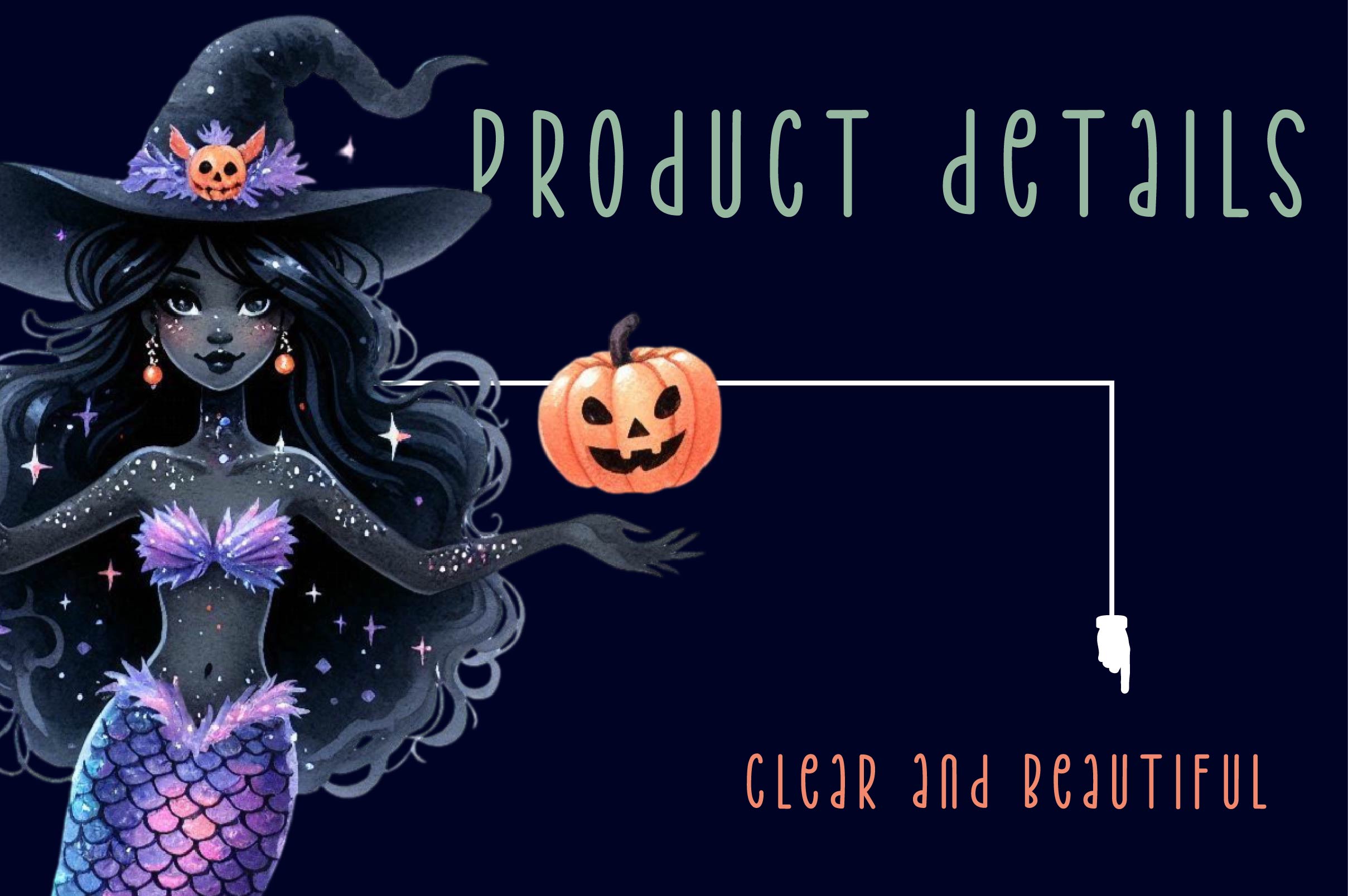 Halloween Mystical Mermaid Girl Clipart Bundle - CraftNest - Digital Crafting and Art