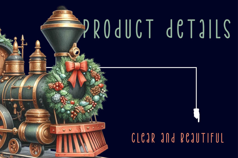 Christmas Vintage Steam Train Clipart Bundle - CraftNest - Digital Crafting and Art