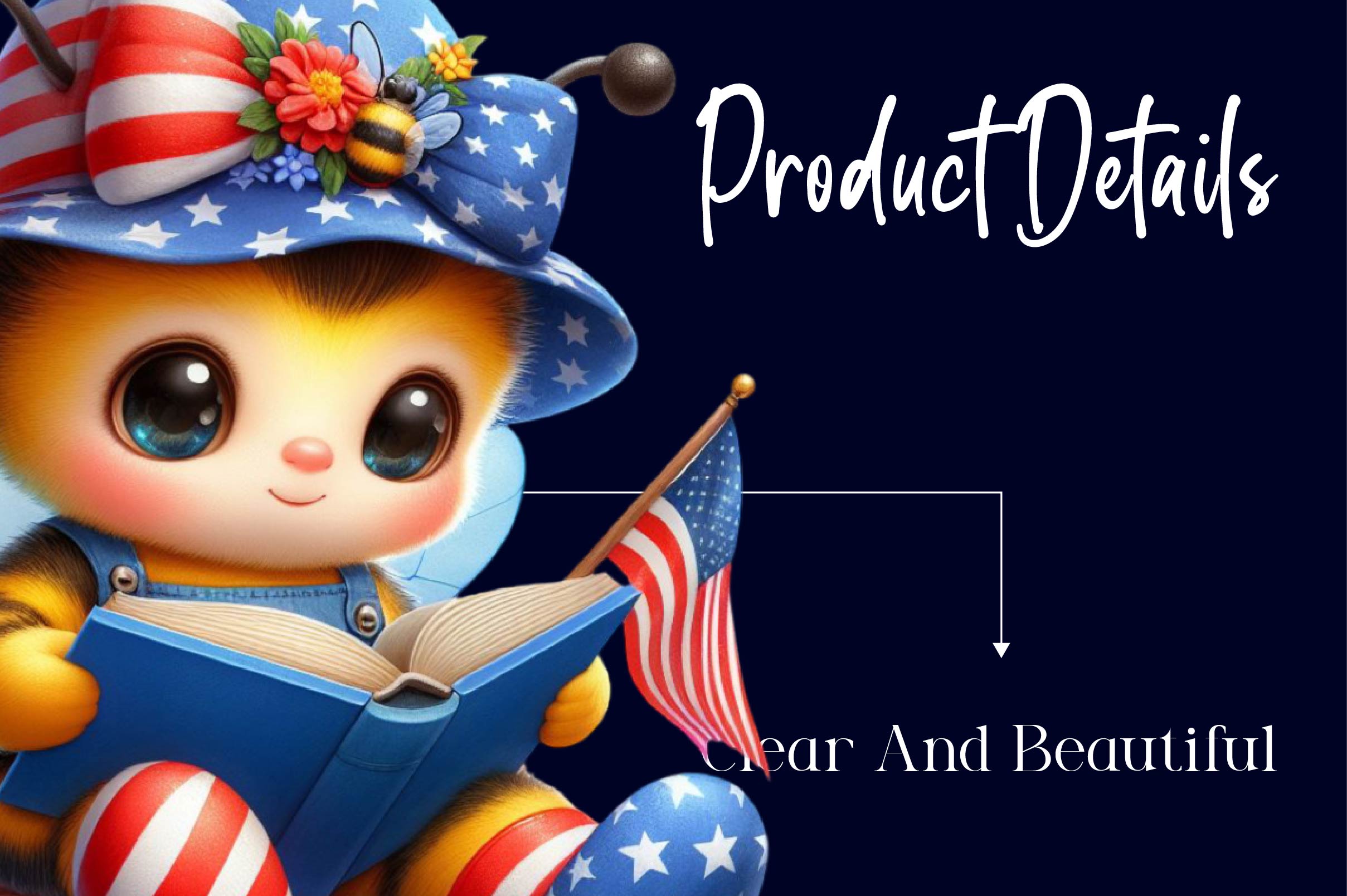 Cute Patriotic Bee Clipart Bundle - CraftNest - Digital Crafting and Art