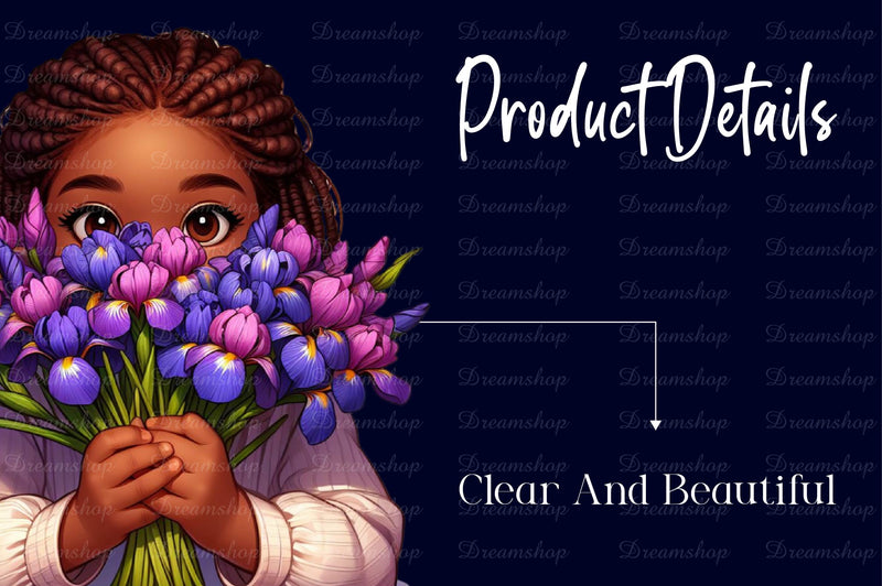 Little Girl With Bouquet Clipart Bundle - CraftNest - Digital Crafting and Art