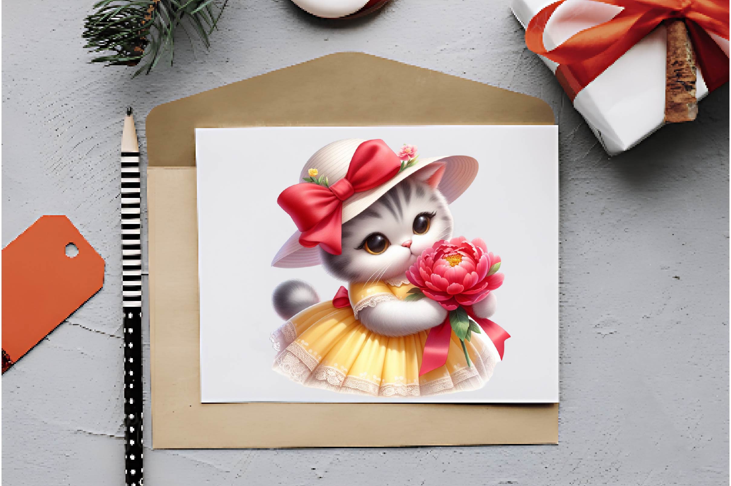 Cat Spring Flowers Clipart Bundle - CraftNest - Digital Crafting and Art