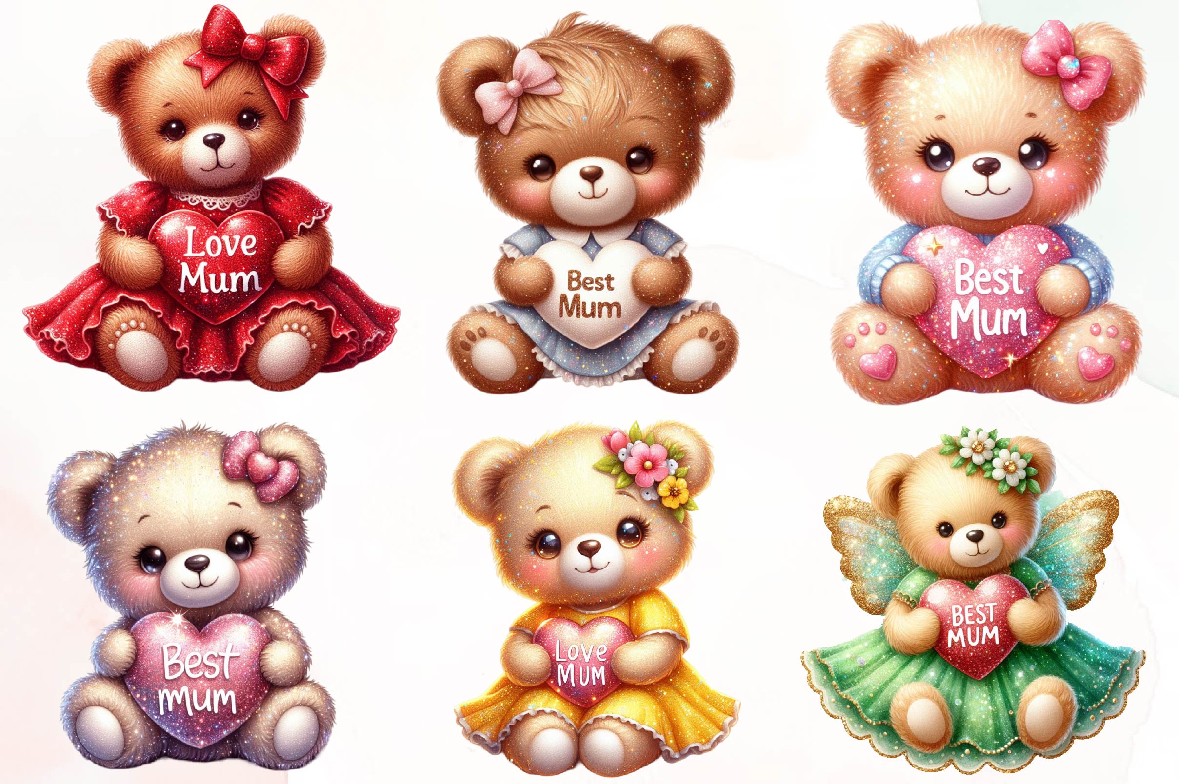 Mothers Day Teddy Bear Clipart Bundle - CraftNest - Digital Crafting and Art