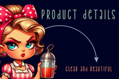 Retro Pin Up Housewife Coffee Clipart Bundle - CraftNest - Digital Crafting and Art