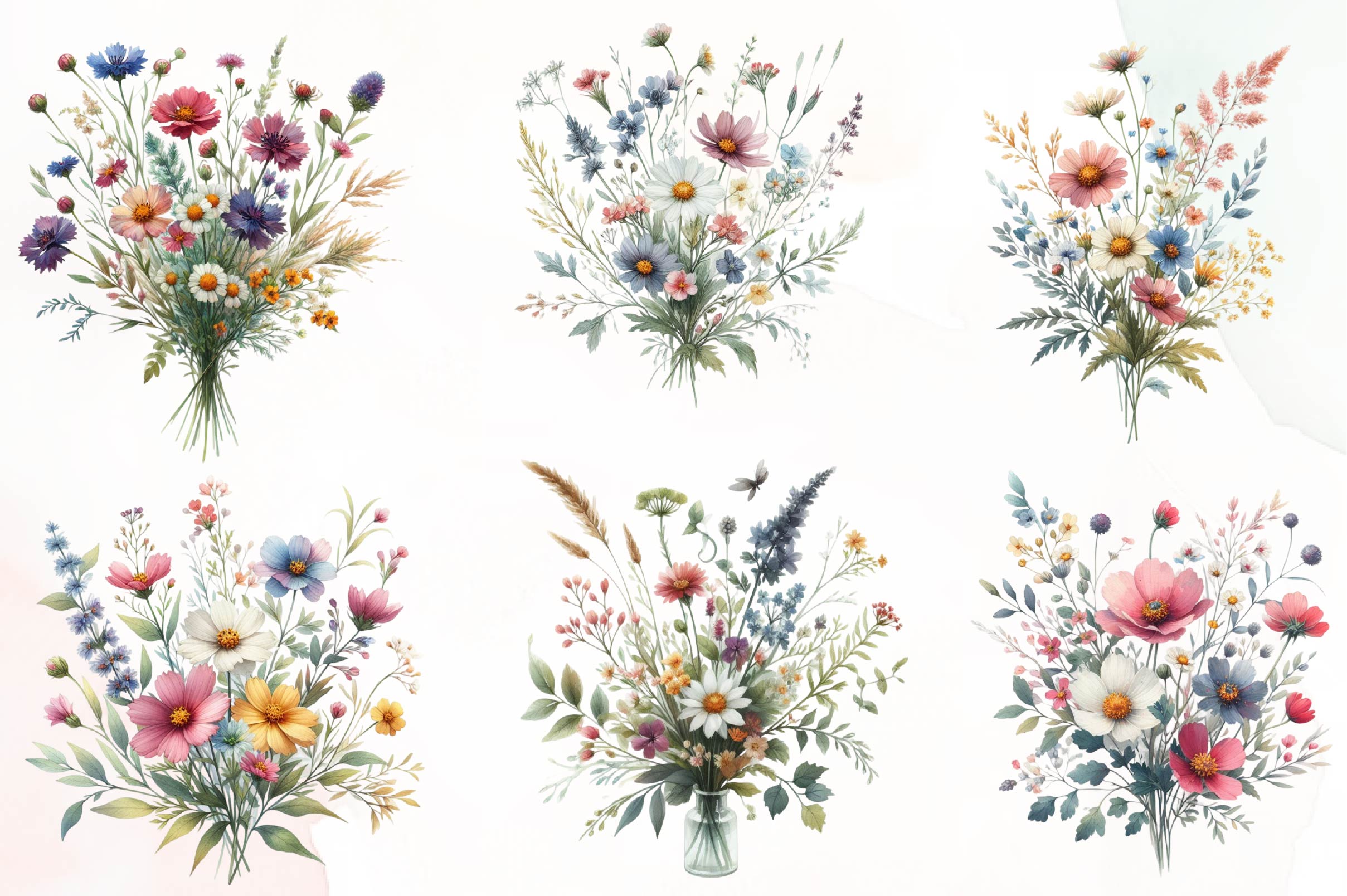 Spring Wild Flowers Clipart Bundle - CraftNest - Digital Crafting and Art