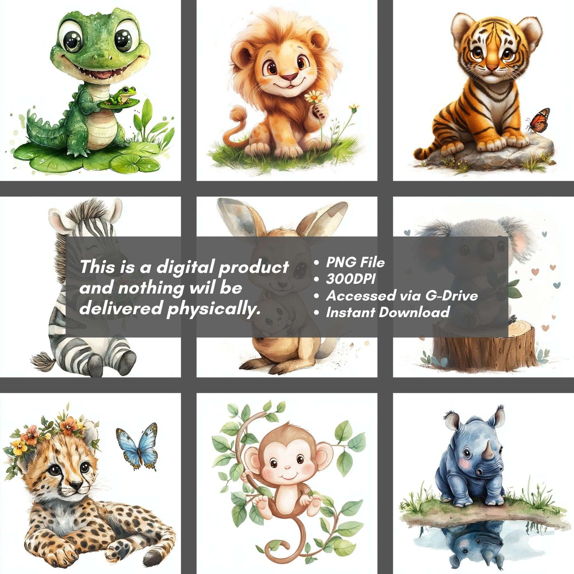 Safari Animals Clipart - CraftNest - Digital Crafting and Art