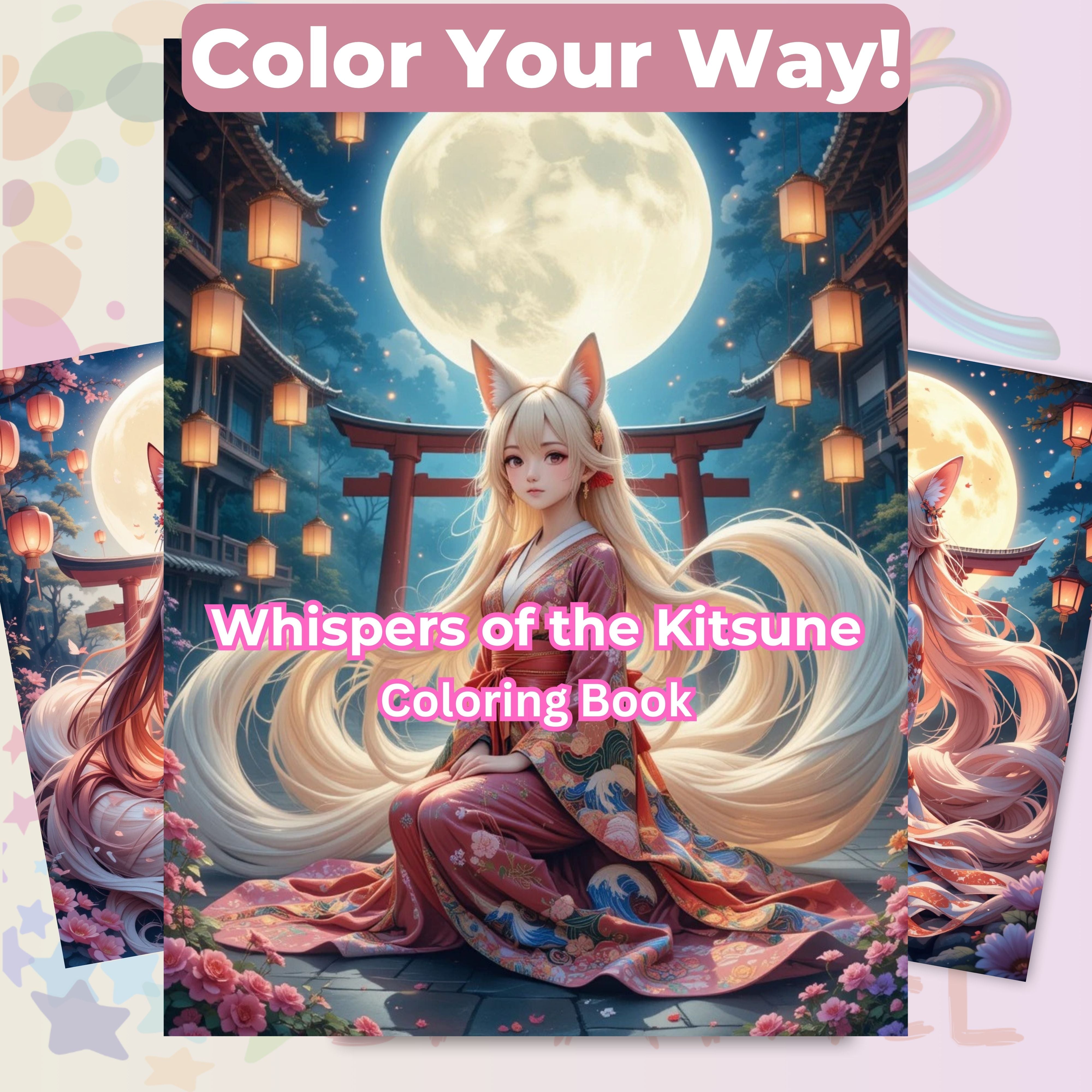 Whispers of the Kitsune Coloring Book Bundle