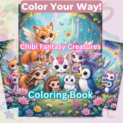 Chibi Fantasy Creatures Coloring Book Bundle - CraftNest - Digital Crafting and Art