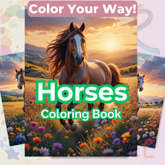 Horses Coloring Books Bundle - CraftNest - Digital Crafting and Art