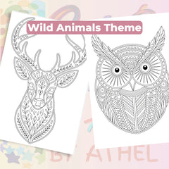 Zentangle & Monochrome Wild Animals Coloring Books Bundle - CraftNest - Digital Crafting and Art