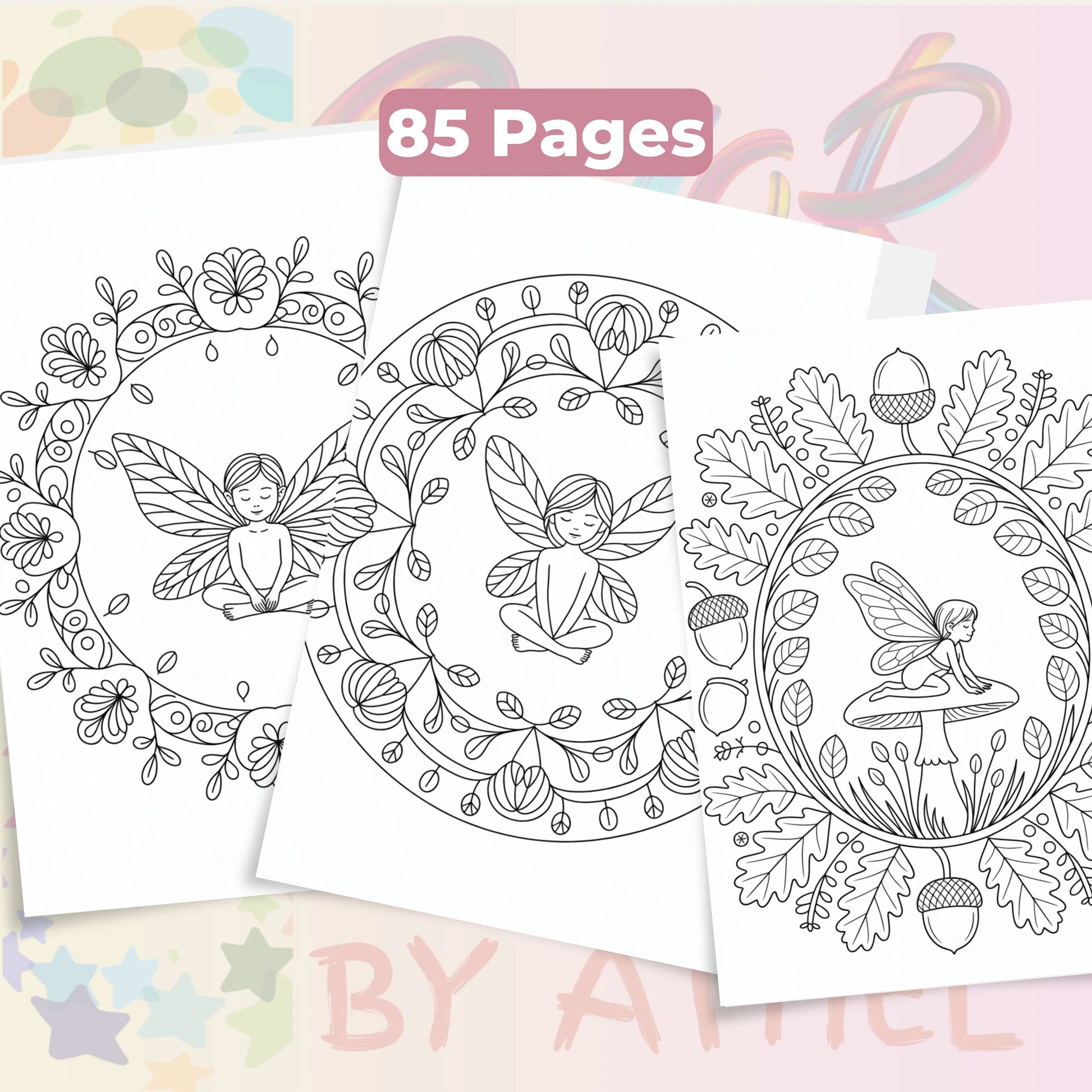 Fairy Mandala Coloring Book Bundle - CraftNest - Digital Crafting and Art