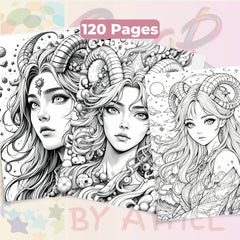 Capricorn Coloring Book Bundle - CraftNest - Digital Crafting and Art