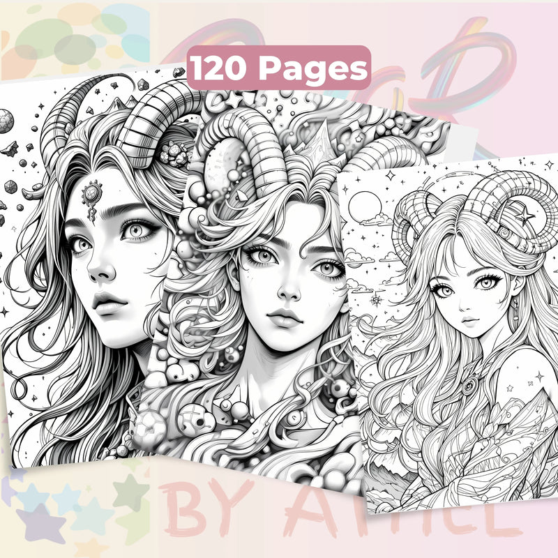 Capricorn Coloring Book Bundle - CraftNest - Digital Crafting and Art
