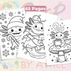 Axolotl Christmas Coloring Book Bundle - CraftNest - Digital Crafting and Art