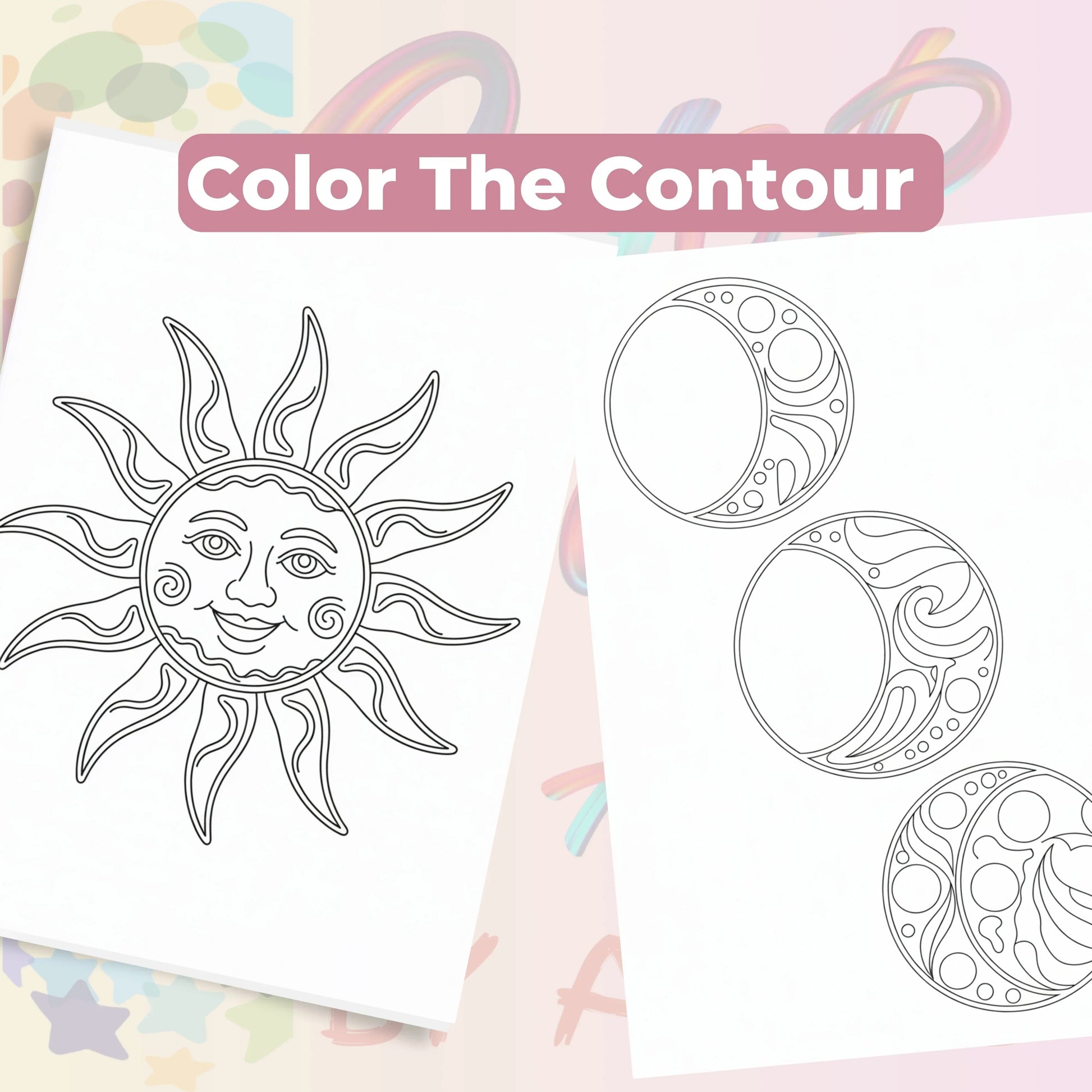 Zentangle & Monochrome Celestial Coloring Books Bundle - CraftNest - Digital Crafting and Art