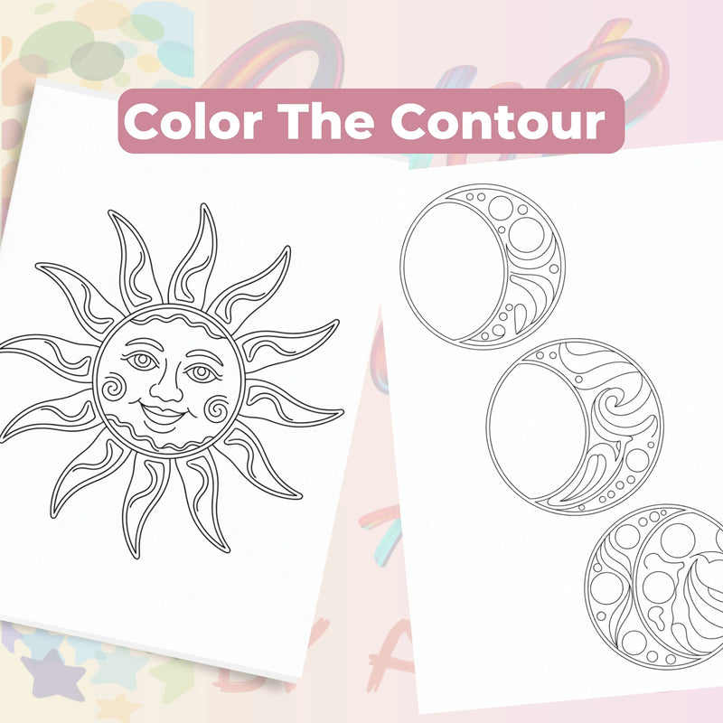 Zentangle & Monochrome Celestial Coloring Books Bundle - CraftNest - Digital Crafting and Art