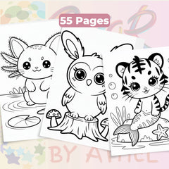 Chibi Fantasy Creatures Coloring Book Bundle - CraftNest - Digital Crafting and Art