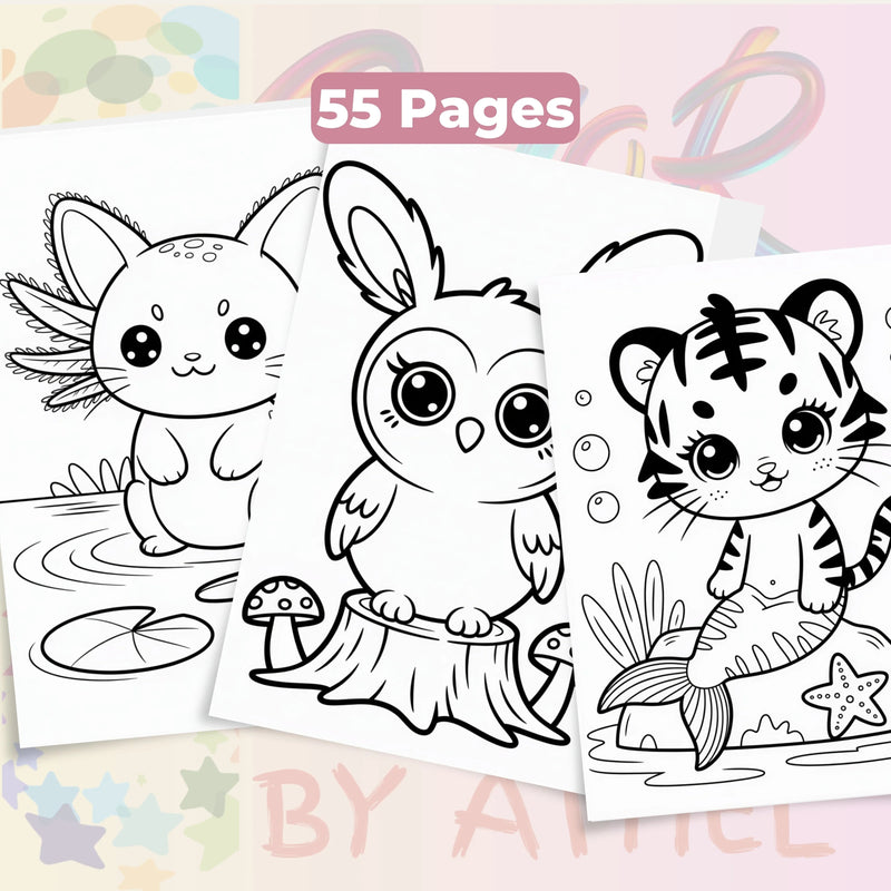 Chibi Fantasy Creatures Coloring Book Bundle - CraftNest - Digital Crafting and Art
