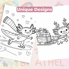 Axolotl Christmas Coloring Book Bundle - CraftNest - Digital Crafting and Art