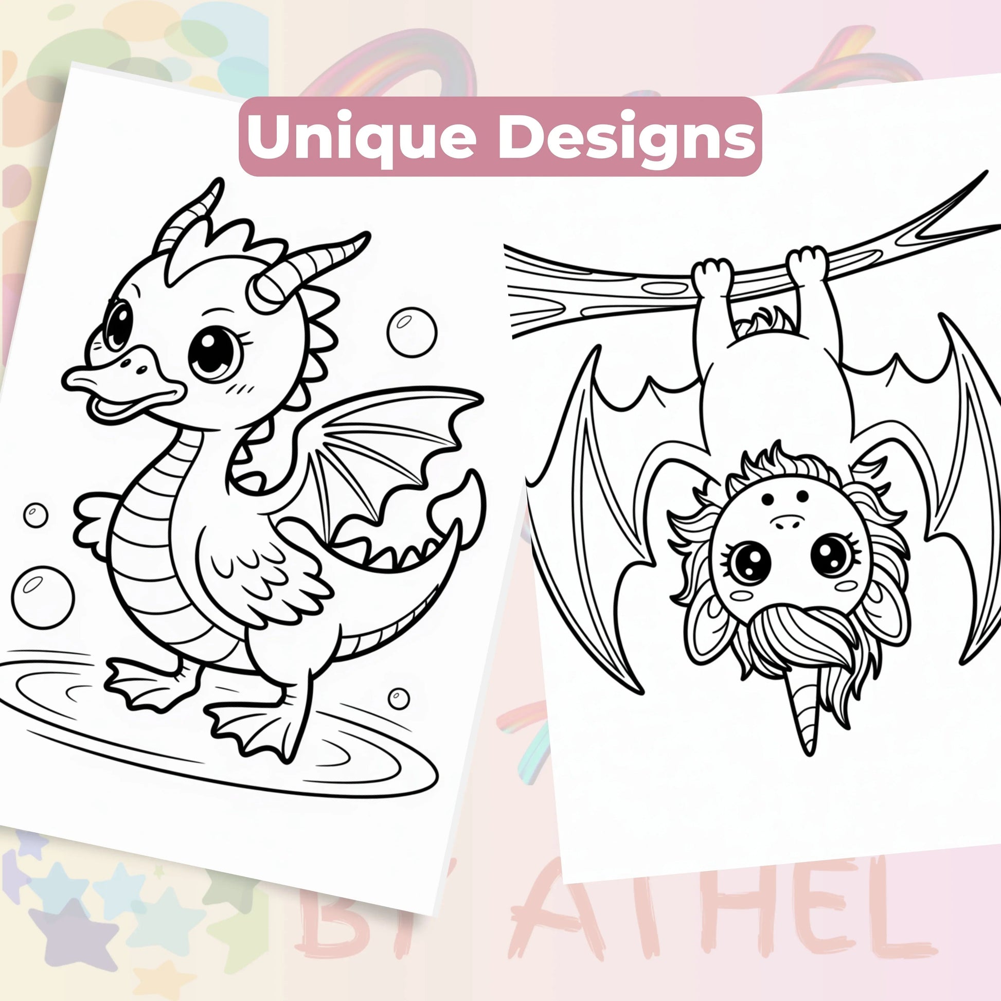 Chibi Fantasy Creatures Coloring Book Bundle - CraftNest - Digital Crafting and Art