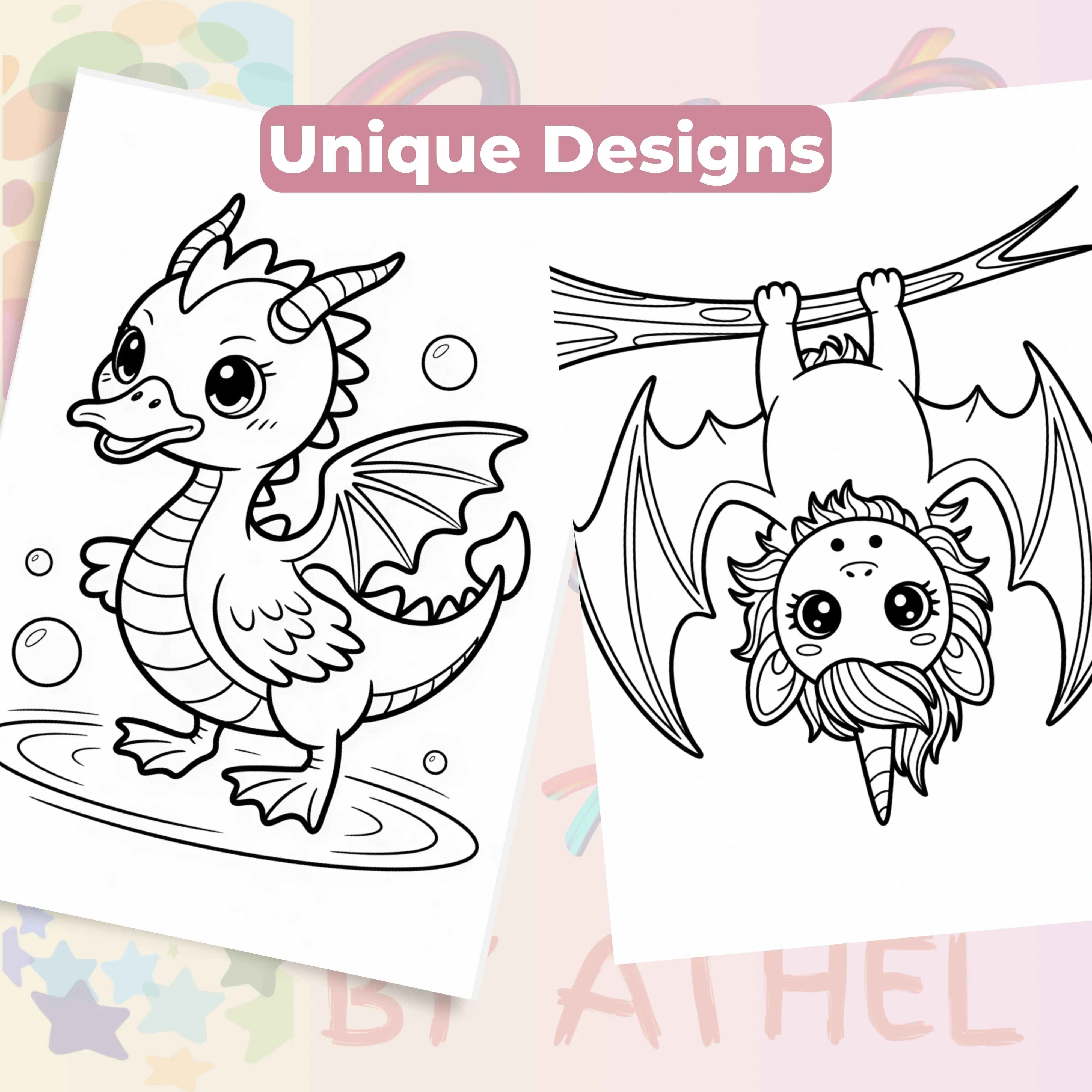 Chibi Fantasy Creatures Coloring Book Bundle - CraftNest - Digital Crafting and Art