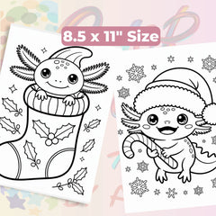 Axolotl Christmas Coloring Book Bundle - CraftNest - Digital Crafting and Art