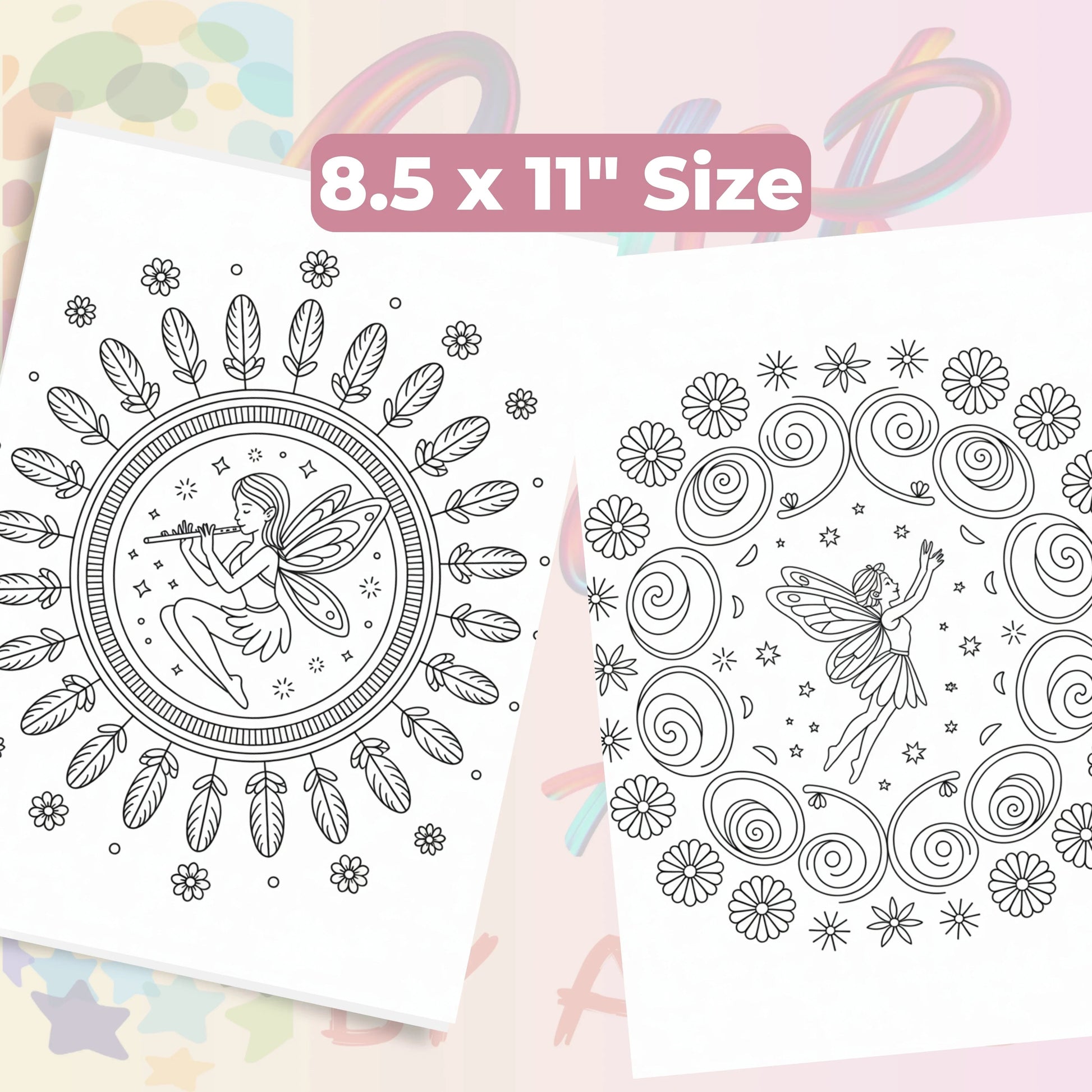 Fairy Mandala Coloring Book Bundle - CraftNest - Digital Crafting and Art