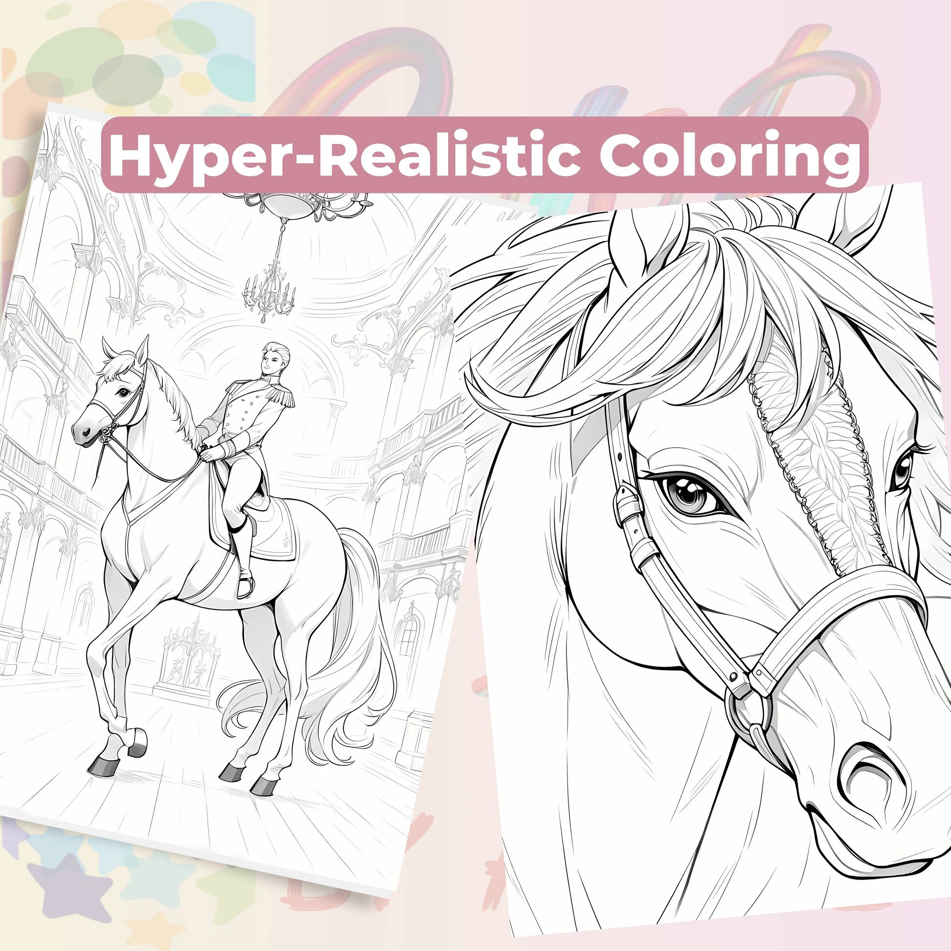Horses Coloring Books Bundle - CraftNest - Digital Crafting and Art