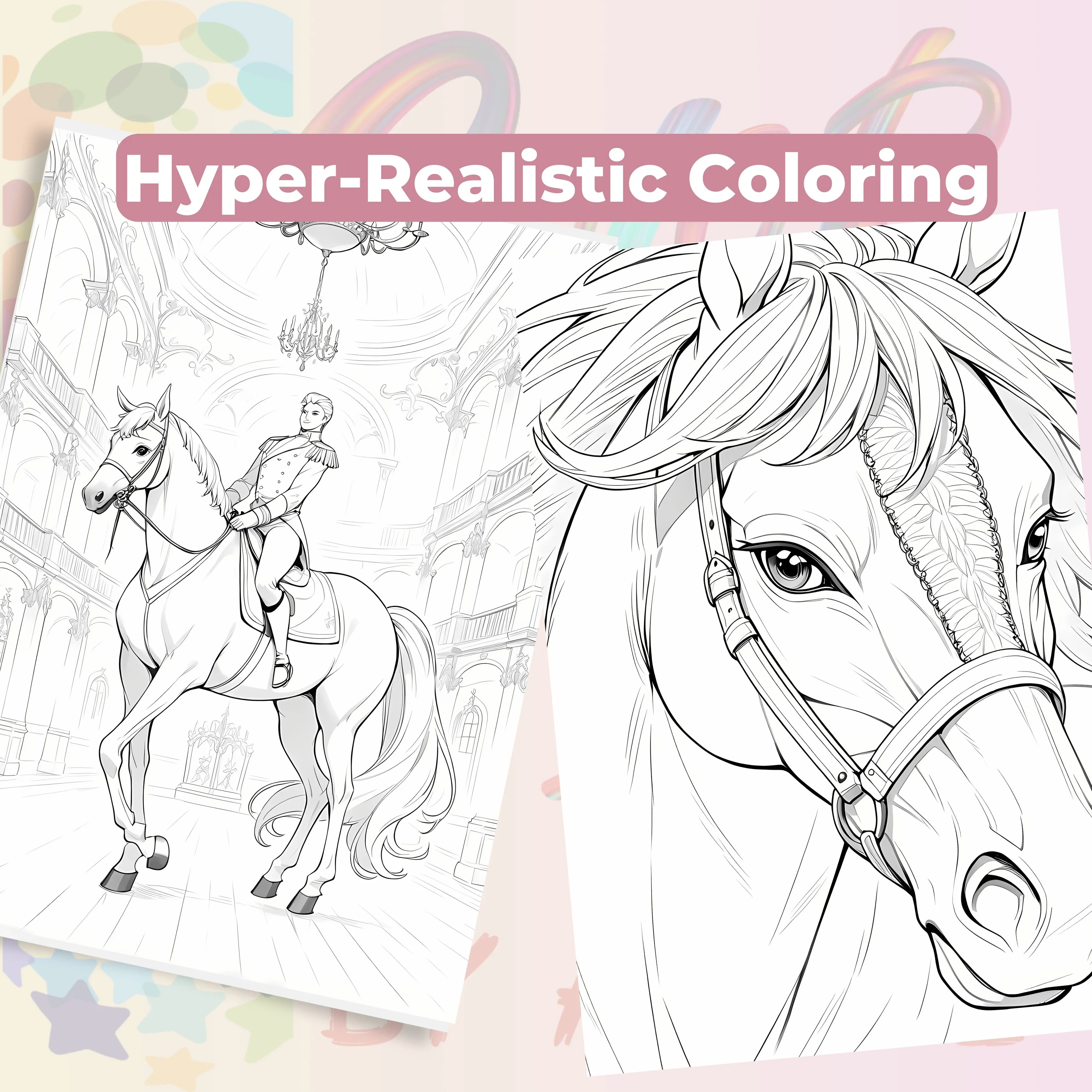 Horses Coloring Books Bundle - CraftNest - Digital Crafting and Art
