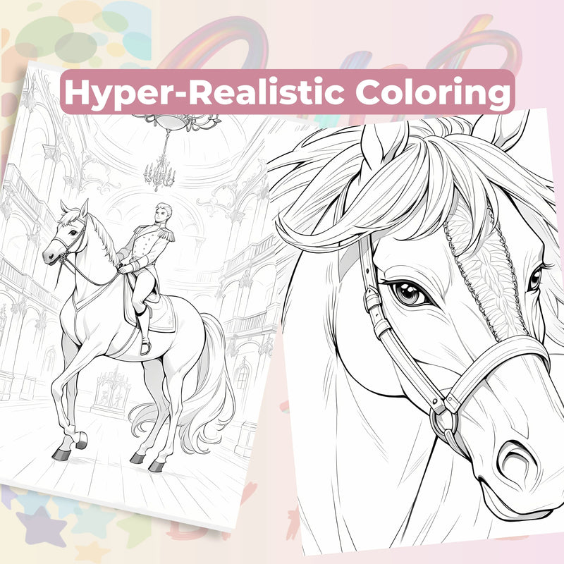 Horses Coloring Books Bundle - CraftNest - Digital Crafting and Art
