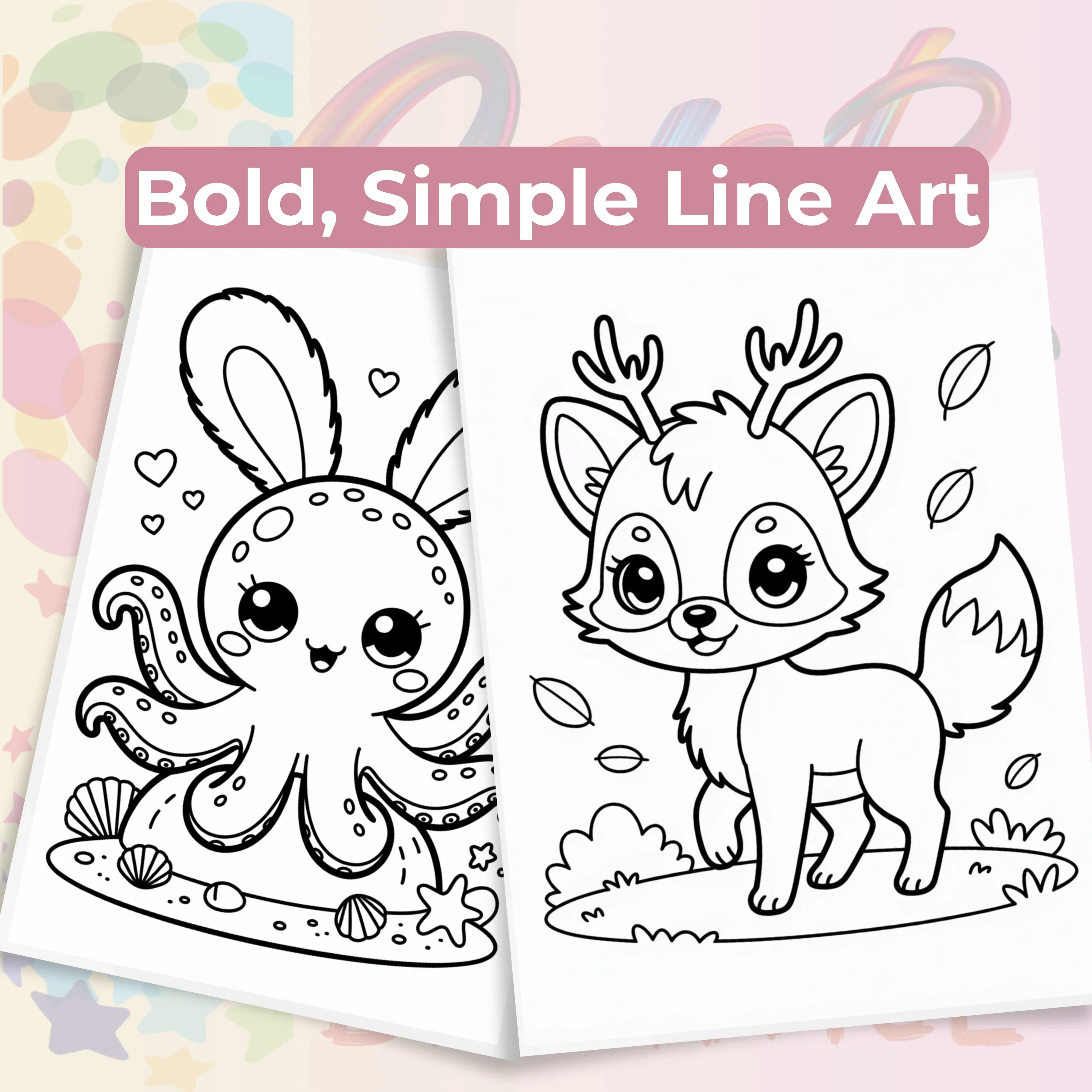 Chibi Fantasy Creatures Coloring Book Bundle - CraftNest - Digital Crafting and Art