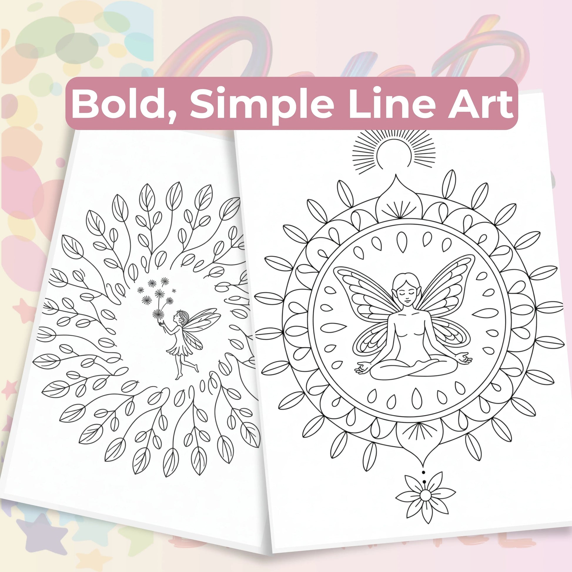 Fairy Mandala Coloring Book Bundle - CraftNest - Digital Crafting and Art