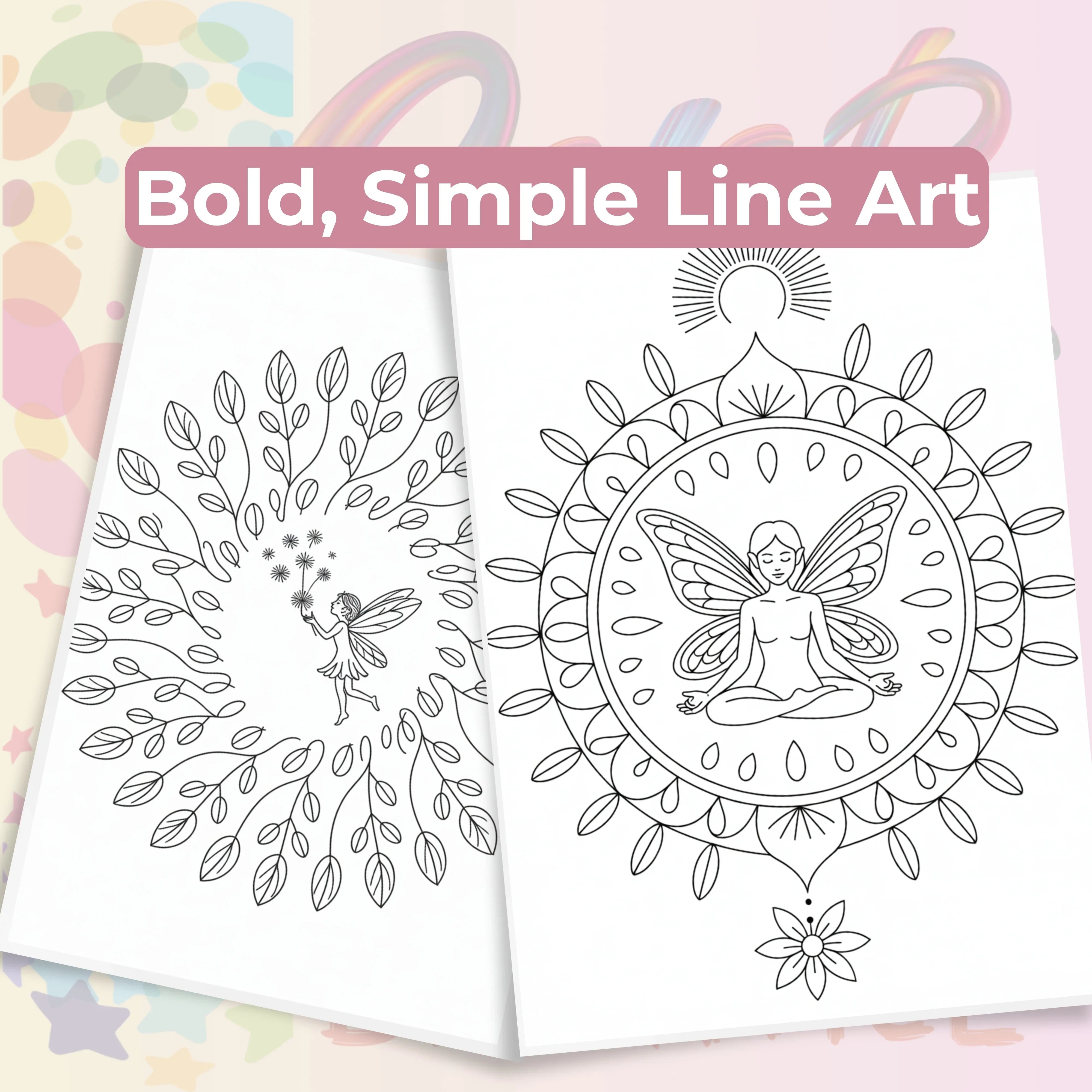 Fairy Mandala Coloring Book Bundle - CraftNest - Digital Crafting and Art