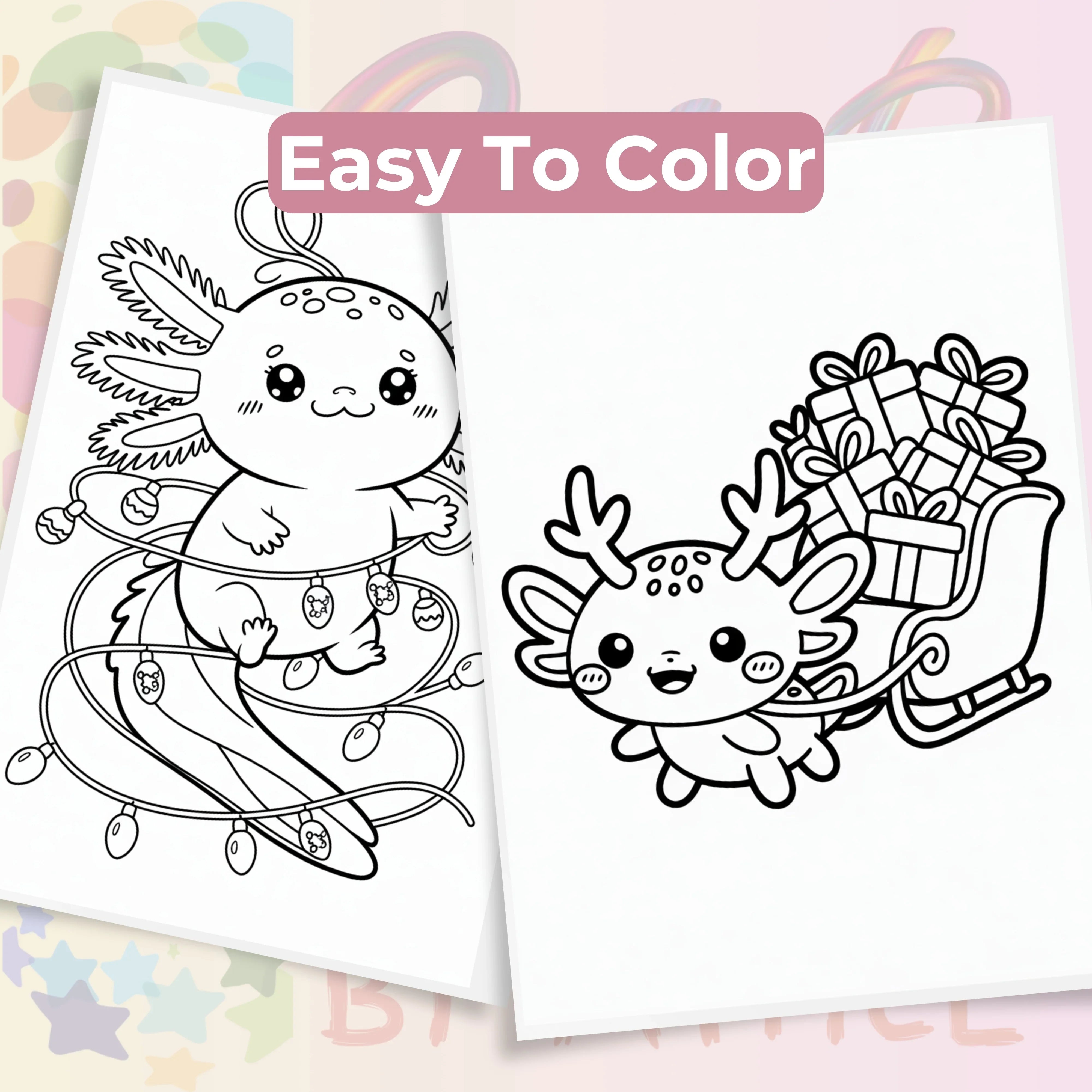 Axolotl Christmas Coloring Book Bundle - CraftNest - Digital Crafting and Art