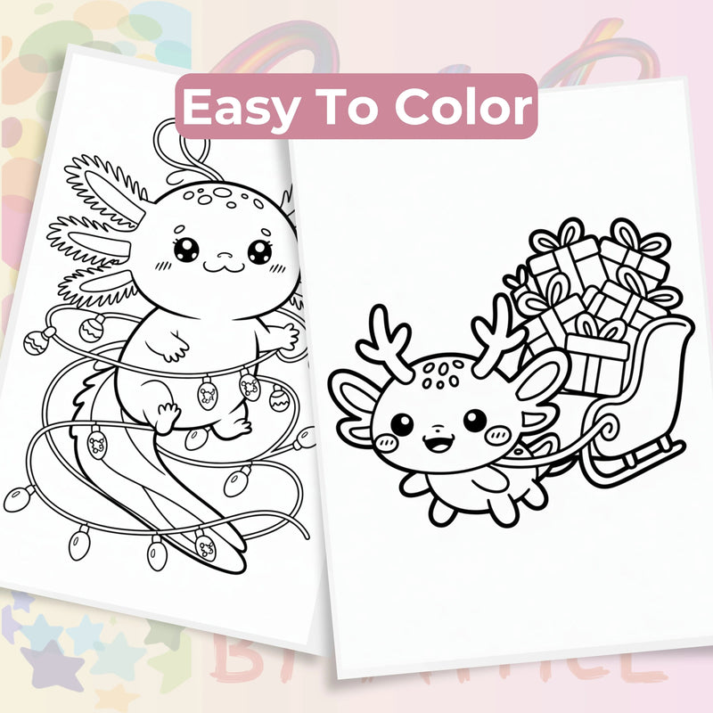 Axolotl Christmas Coloring Book Bundle - CraftNest - Digital Crafting and Art