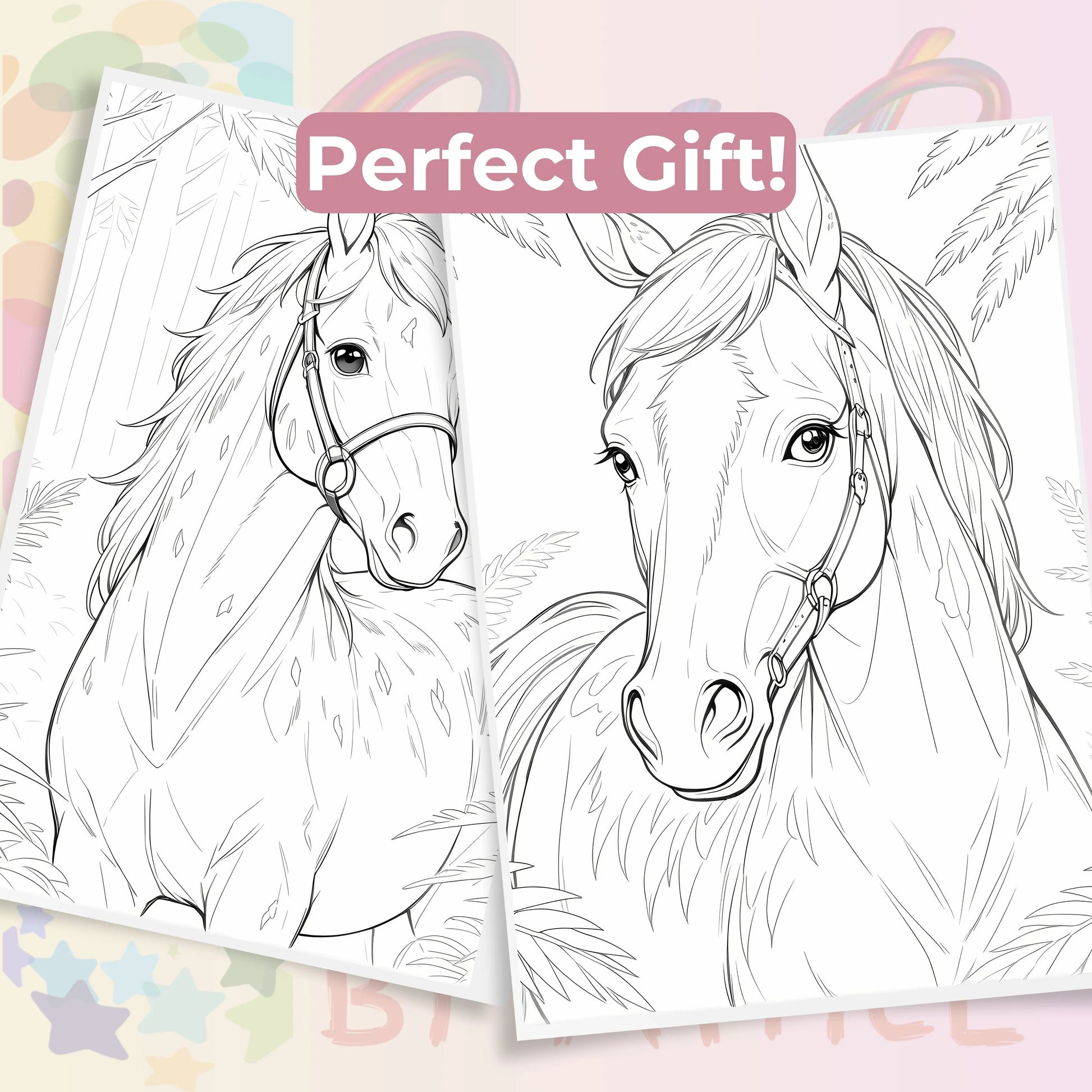 Horses Coloring Books Bundle - CraftNest - Digital Crafting and Art