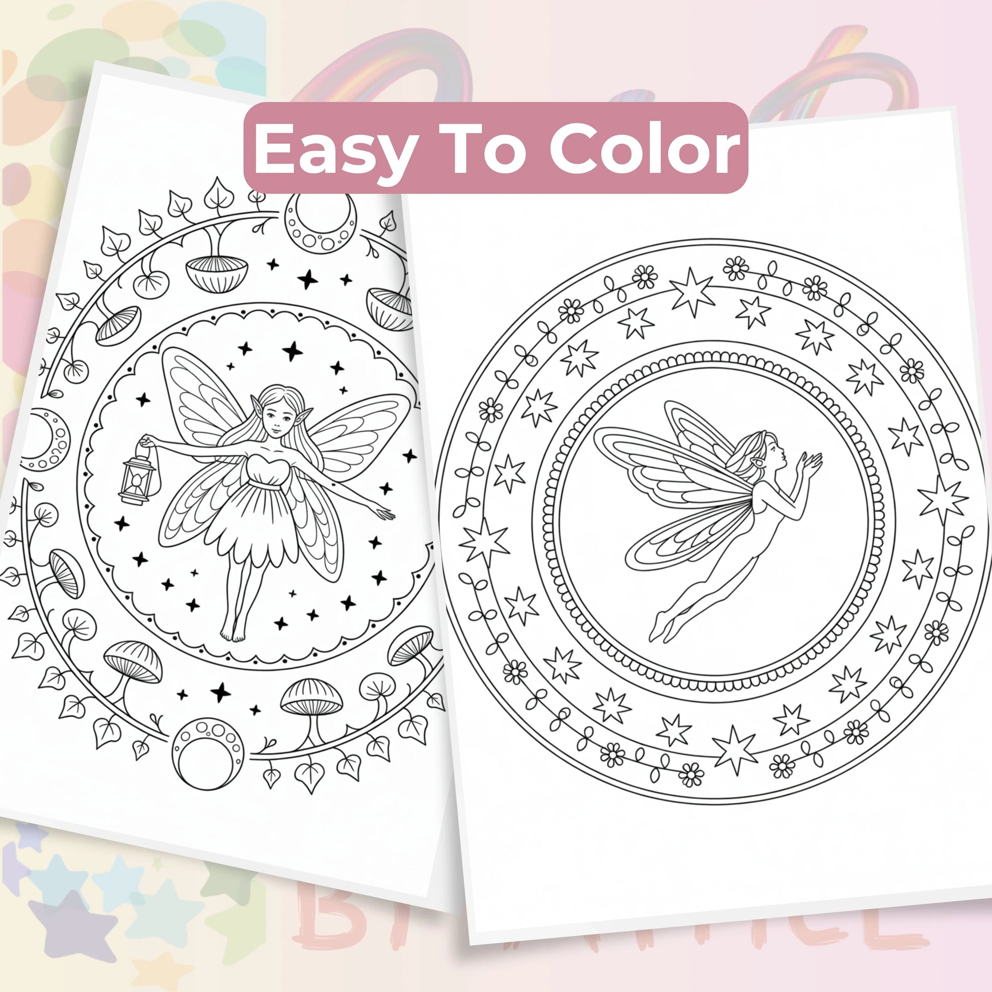 Fairy Mandala Coloring Book Bundle - CraftNest - Digital Crafting and Art