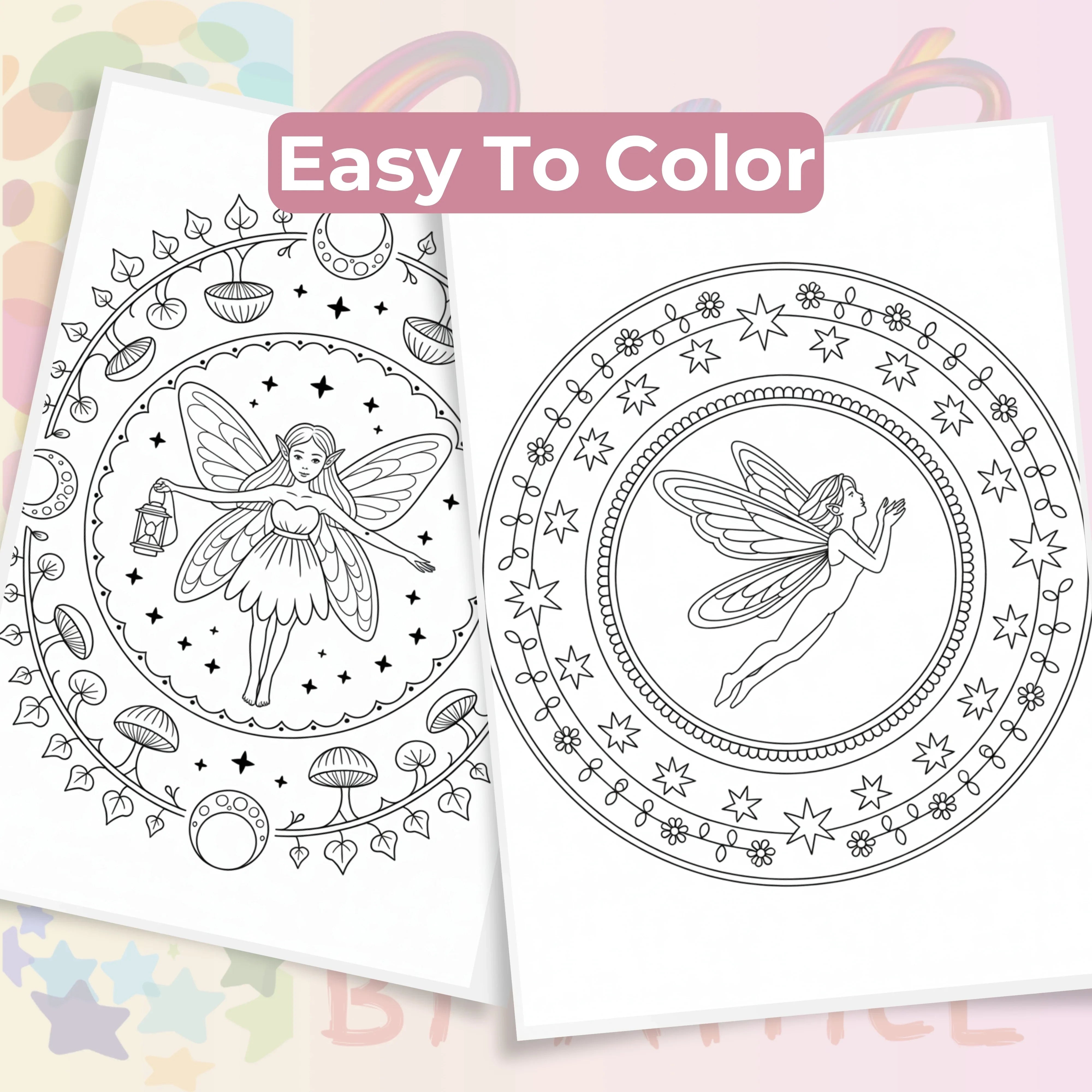 Fairy Mandala Coloring Book Bundle - CraftNest - Digital Crafting and Art