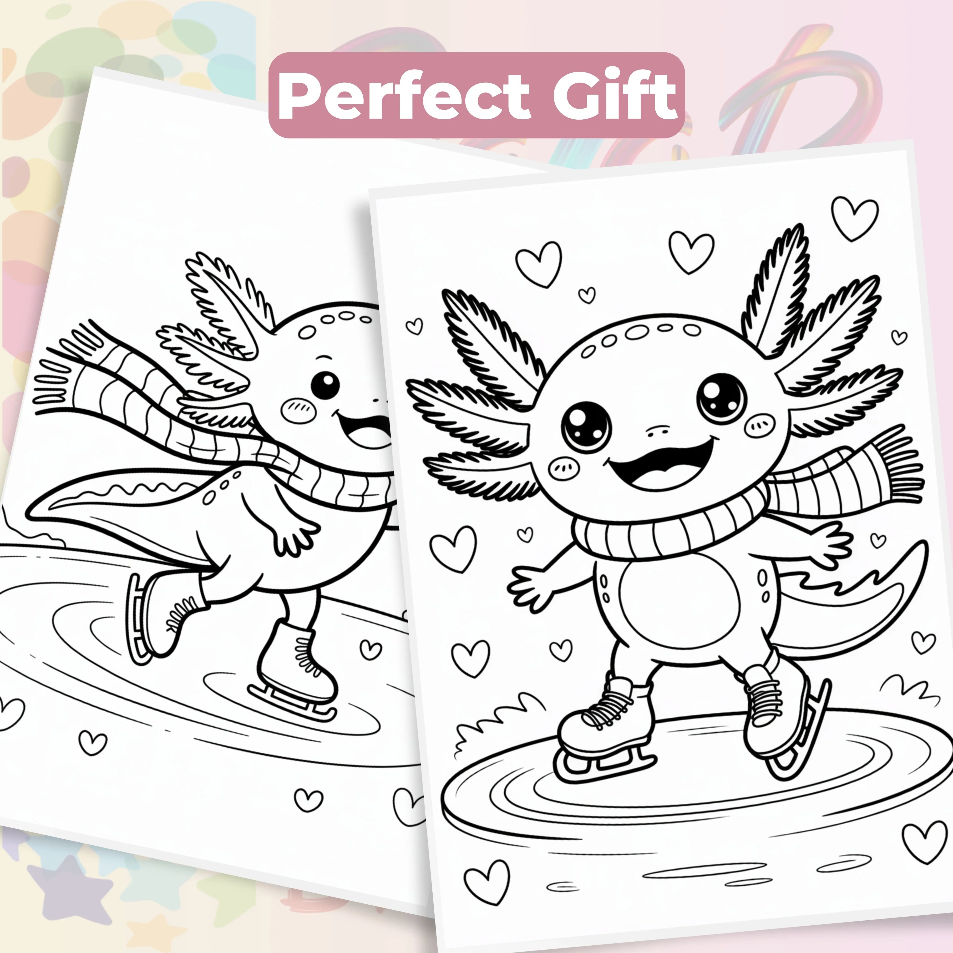 Axolotl Christmas Coloring Book Bundle - CraftNest - Digital Crafting and Art