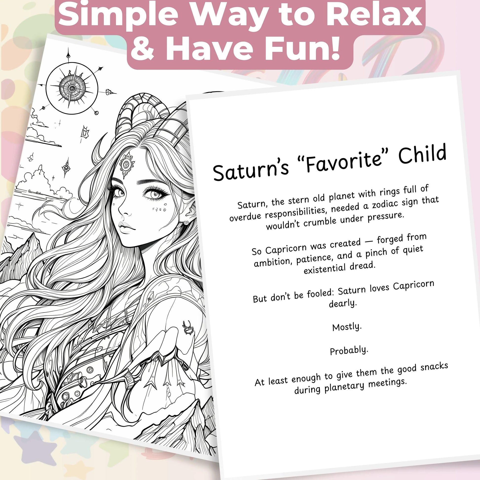 Capricorn Coloring Book Bundle - CraftNest - Digital Crafting and Art