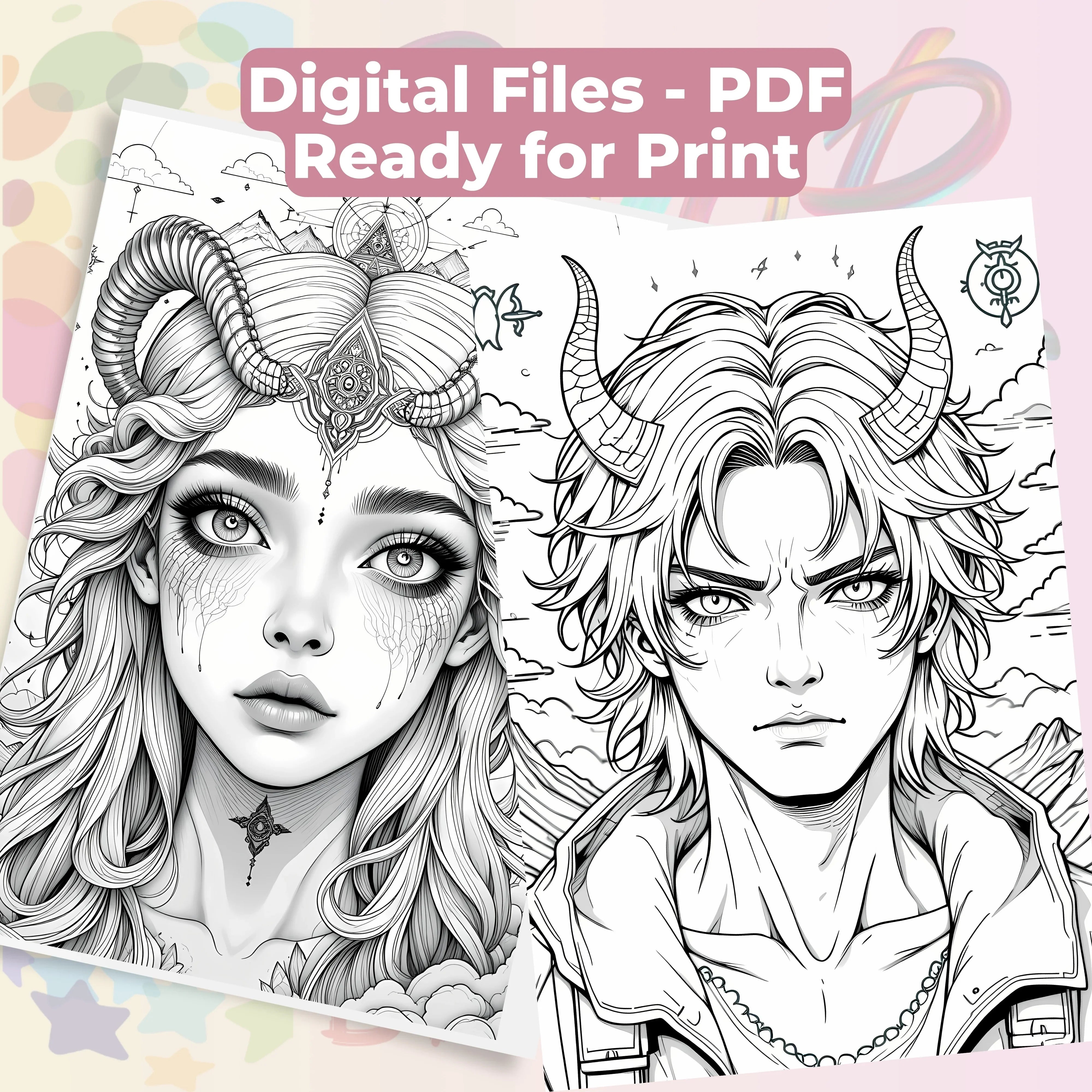 Capricorn Coloring Book Bundle - CraftNest - Digital Crafting and Art