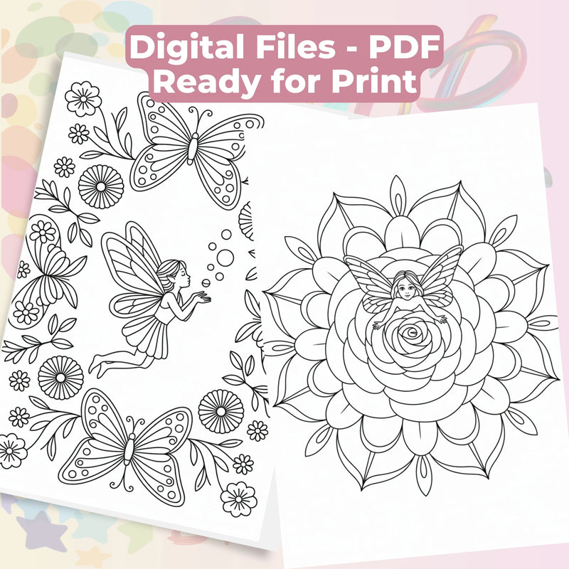 Fairy Mandala Coloring Book Bundle - CraftNest - Digital Crafting and Art