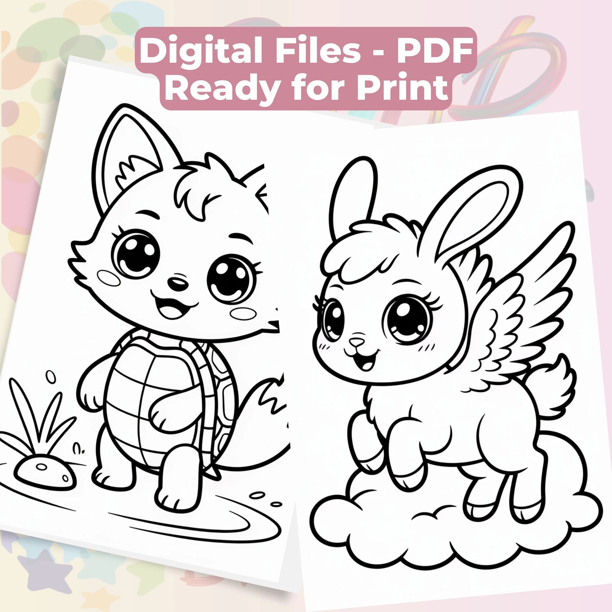 Chibi Fantasy Creatures Coloring Book Bundle - CraftNest - Digital Crafting and Art