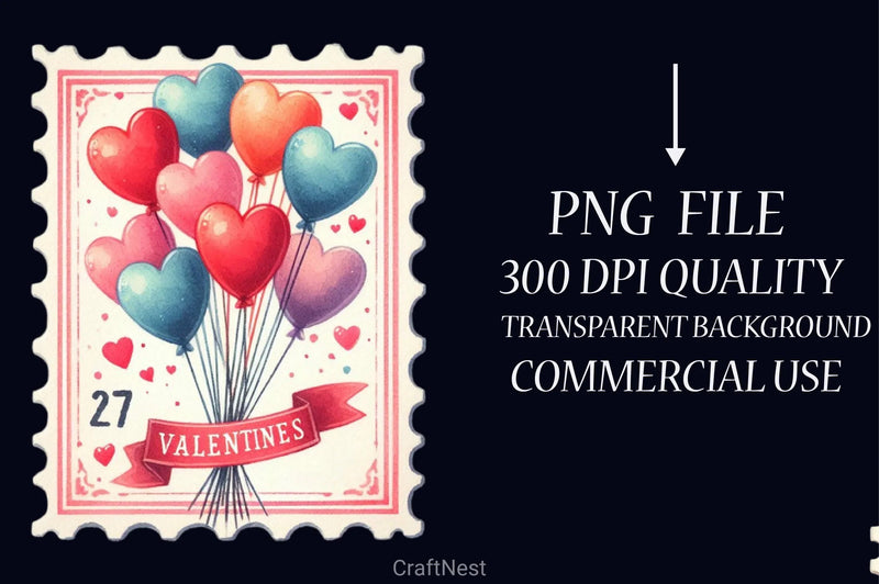Vintage Valentine Stamps Clipart Bundle - CraftNest - Digital Crafting and Art