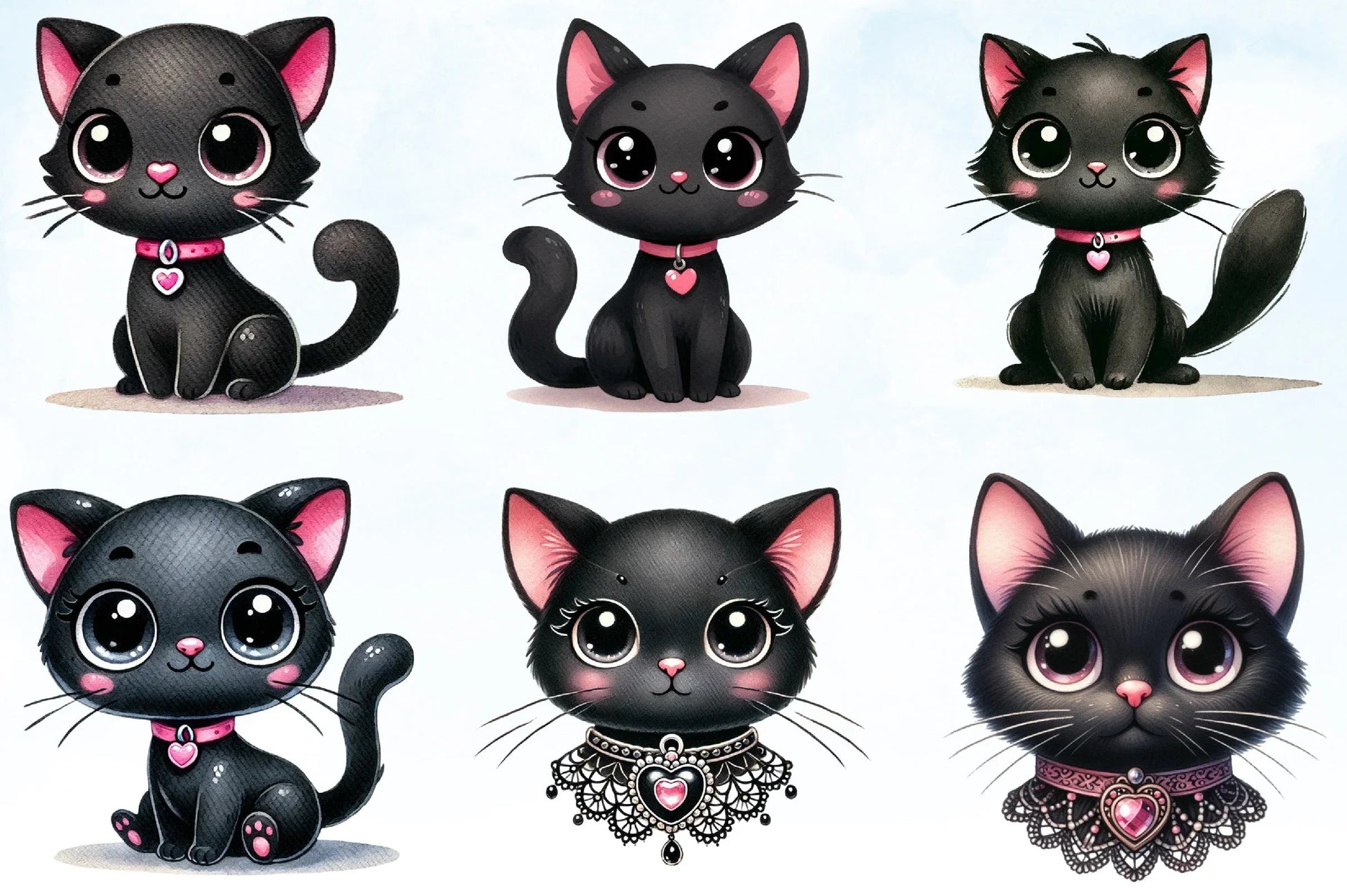Valentine Black Cat Clipart Bundle - CraftNest - Digital Crafting and Art