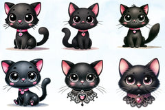 Valentine Black Cat Clipart Bundle - CraftNest - Digital Crafting and Art