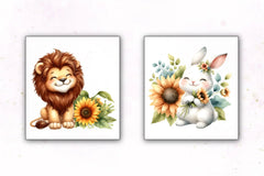 Sunflower Animals Clipart Bundle 22 - CraftNest - Digital Crafting and Art