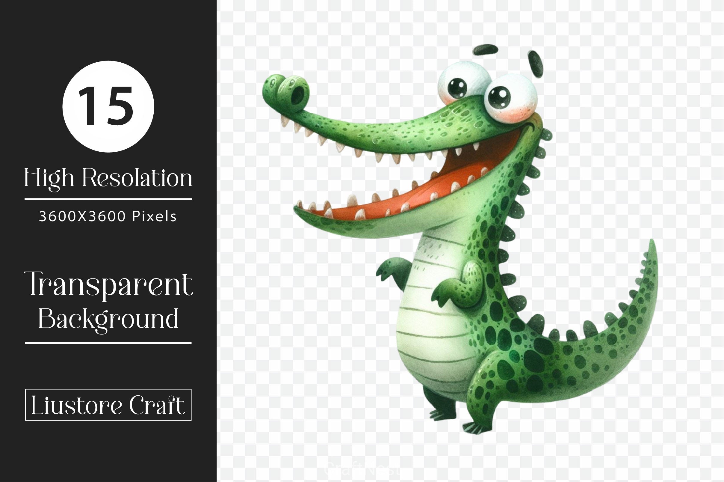 Funny Crocodile Clipart Bundle