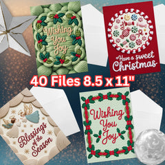 Christmas Cards Faux Yarn Clipart Bundle - CraftNest - Digital Crafting and Art