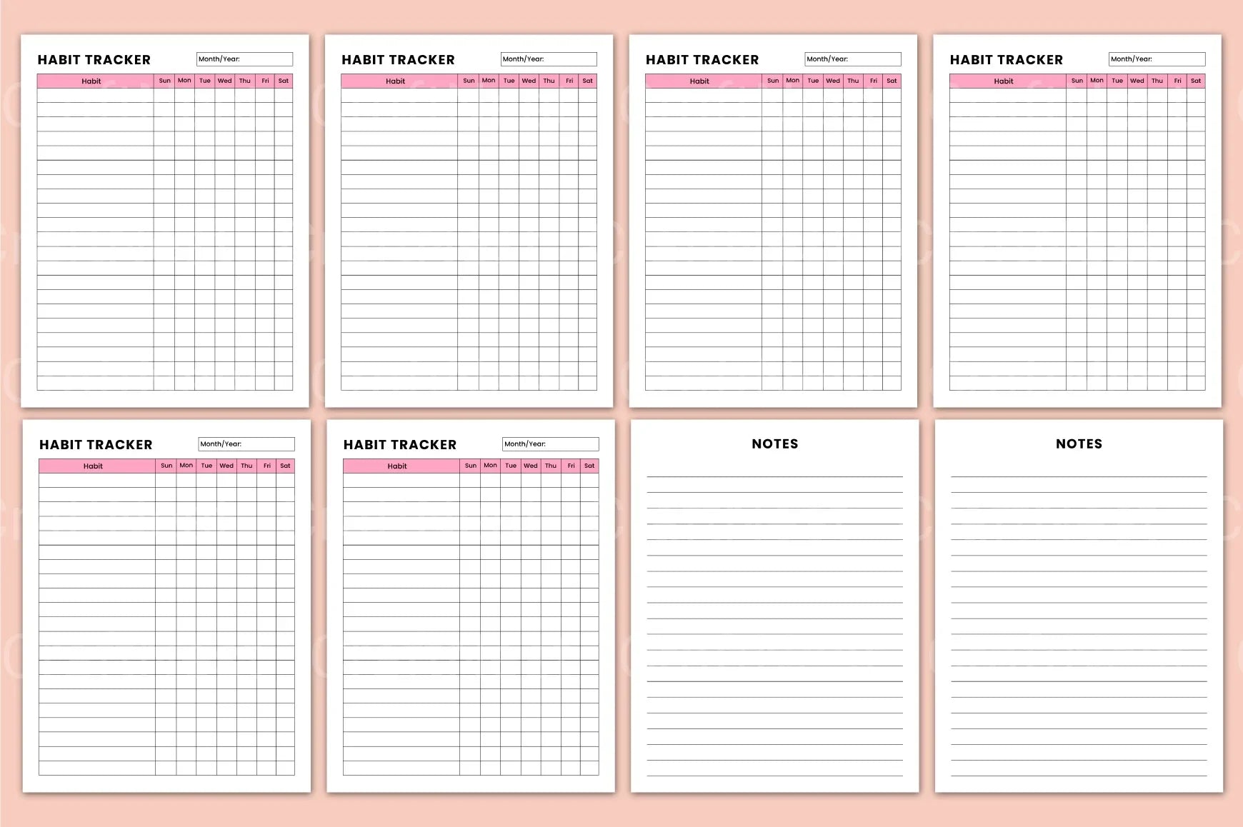 Days Habit Tracker: Boost Your Productivity - CraftNest - Digital Crafting and Art