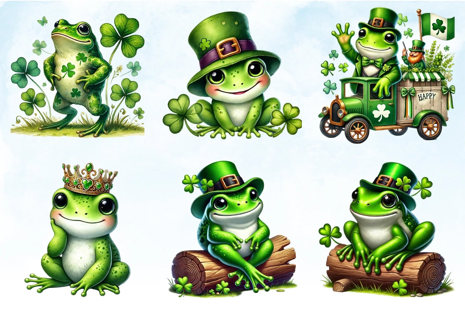 St. Patrick's Frog Clipart Bundle - CraftNest - Digital Crafting and Art